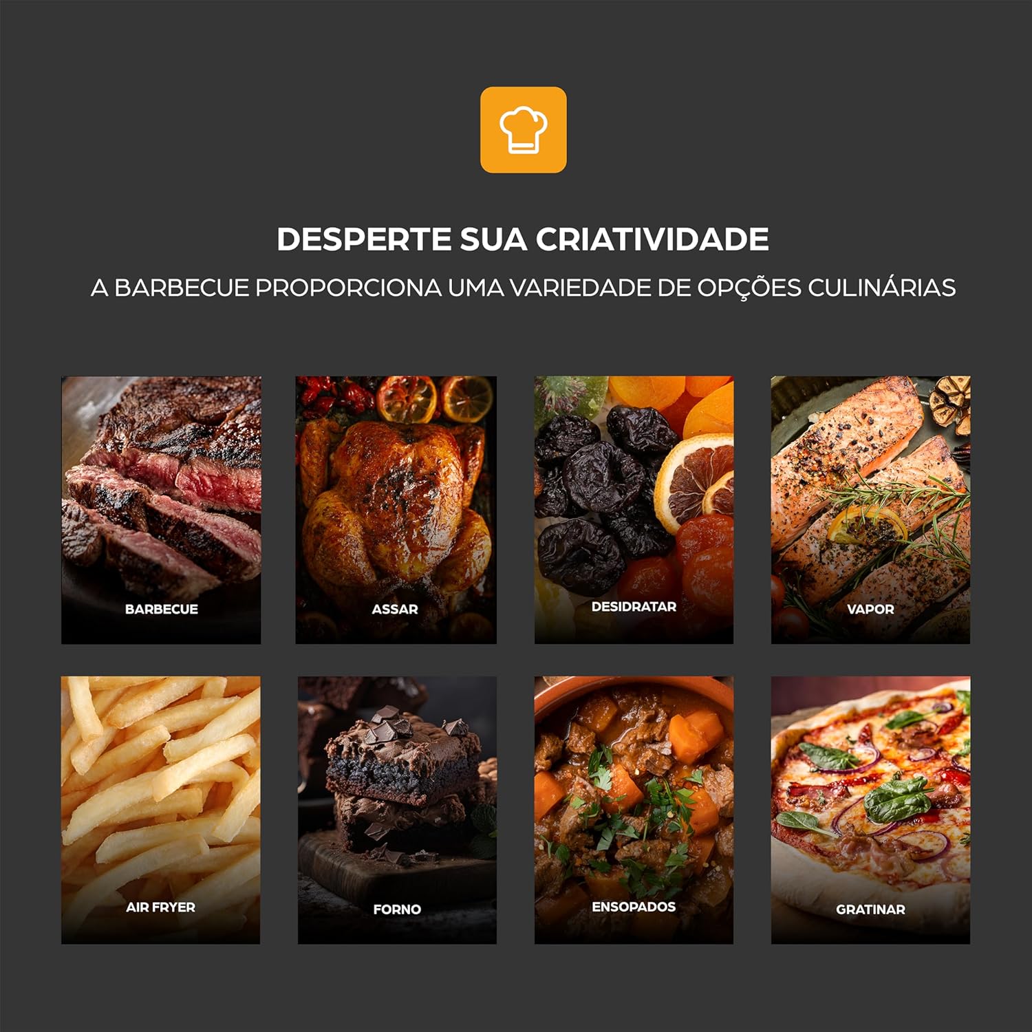 Funções culinárias da Air Fryer